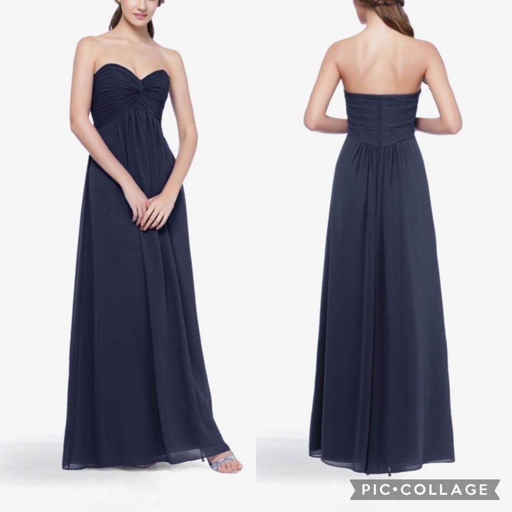 𝅺david Tutera For Gather & Gown Blaine Dress Style 575 In Navy NWT